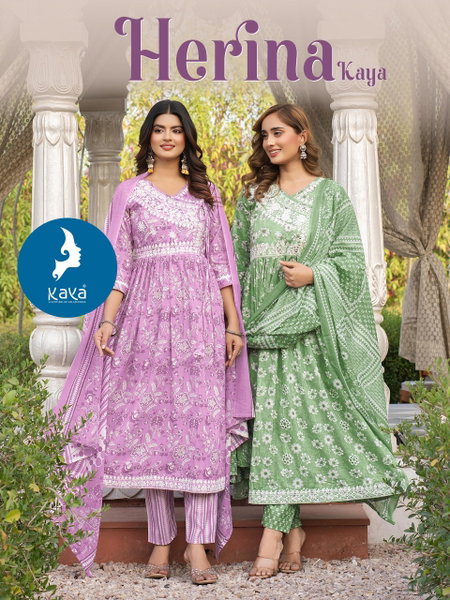 Herina By Kaya Camric Cotton Wholesale Kurti With Bottom Dupatta In India